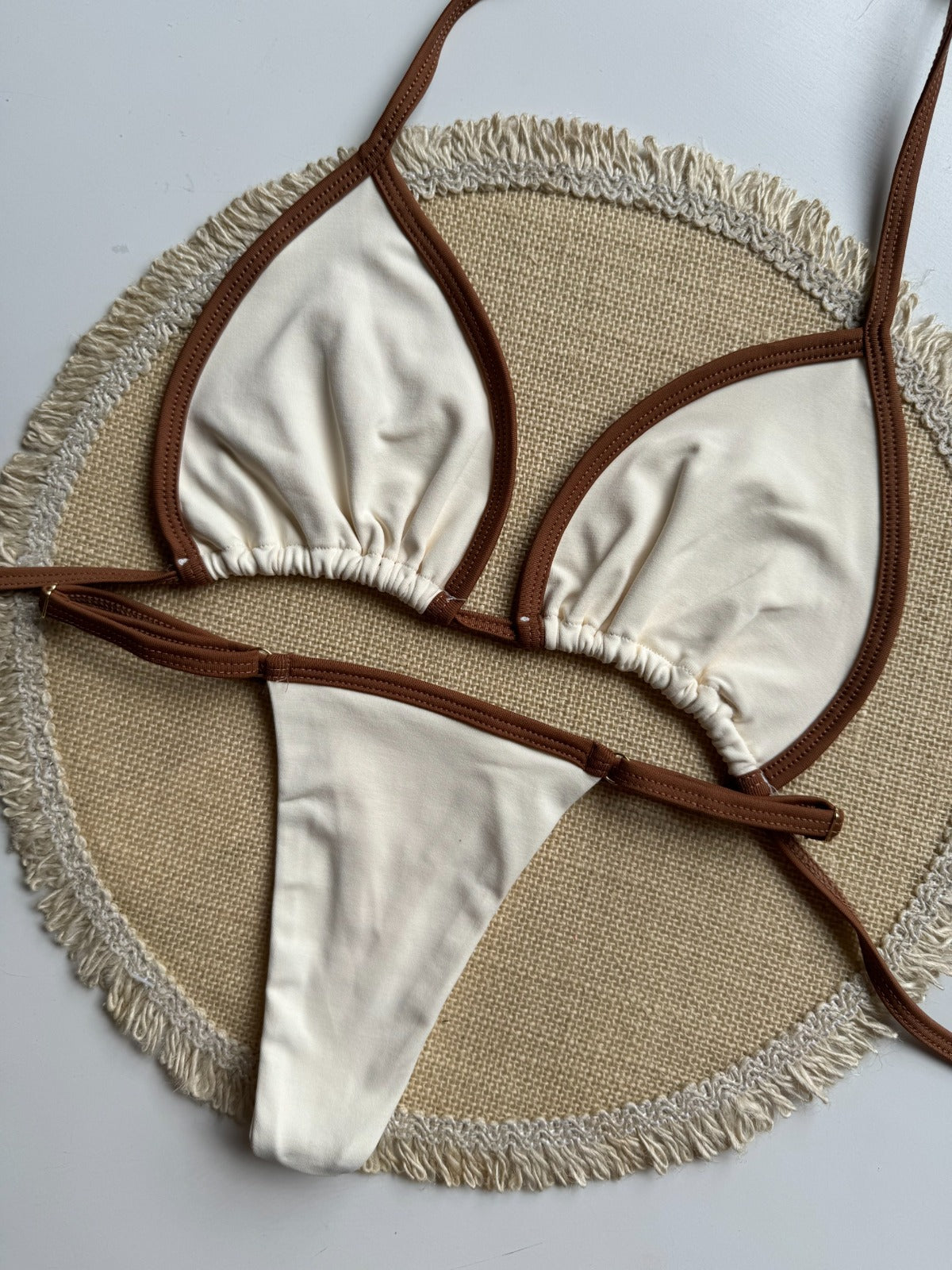 Bikini Marquinha Fita Creme Chocolate DO BRAZIL