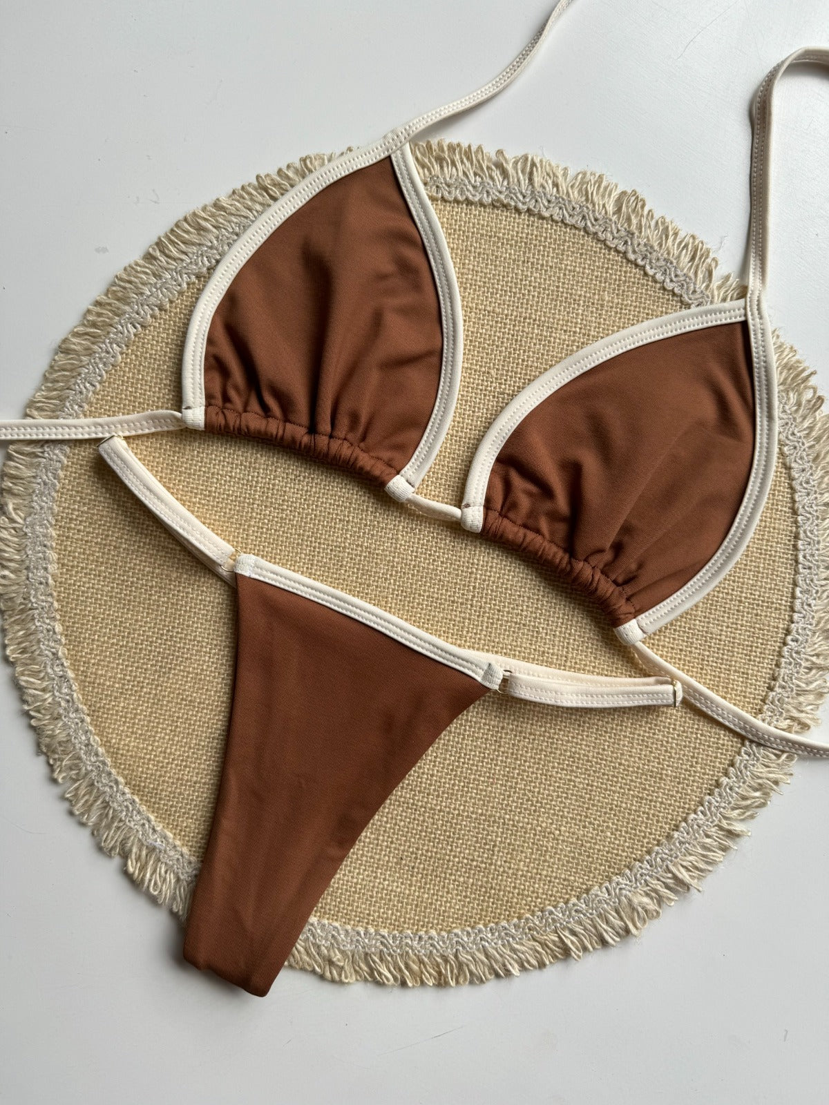 Bikini Marquinha Fita Chocolate Creme DO BRAZIL