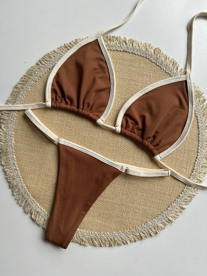 Bikini Marquinha Fita Chocolate Creme DO BRAZIL
